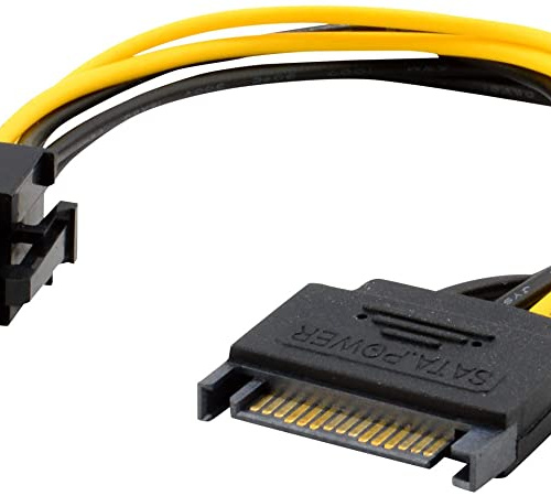 Cable adaptador de alimentación SATA de 15 pines a PCIe PCI-e PCI Express de 6 pines para tarjeta de vídeo